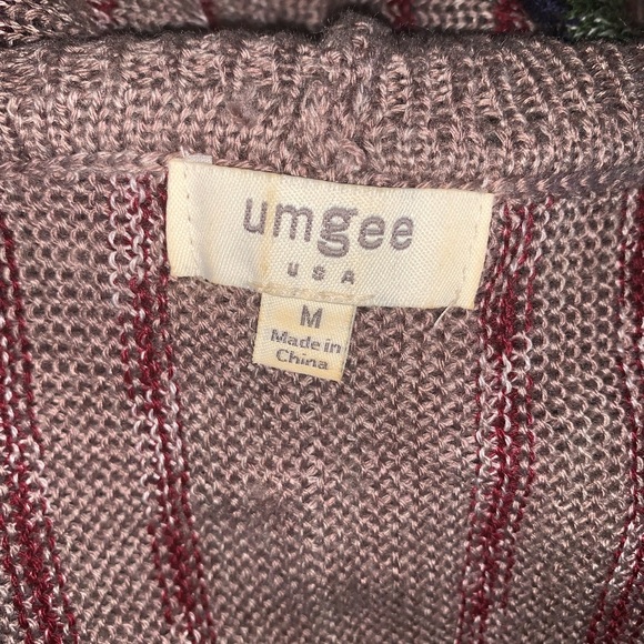 Umgee USA boho bohemian retro fringed style open front sweater size M - Picture 6 of 6